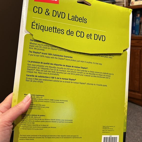 Two full packs of Staples brand CD and DVD labels, each contain 50 - Picture 3 of 4